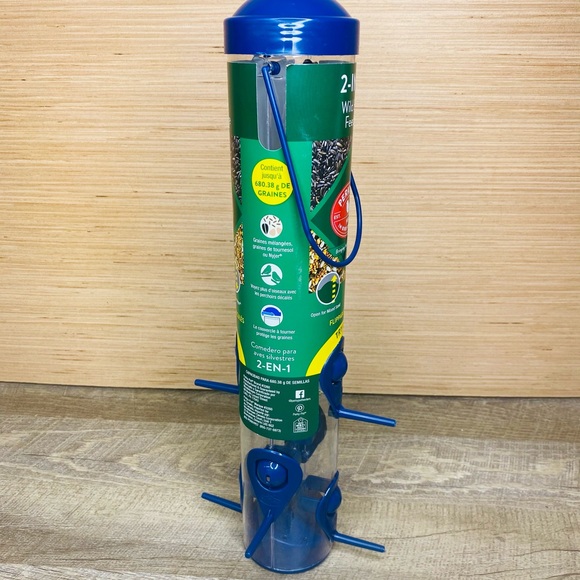 Perky-Pet Navy 2-in-1 Tube Wild Bird Feeder - Picture 3 of 5